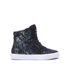 Supra SKYTOP Høye Sneakers Barn Svart/Hvite | NO-31787